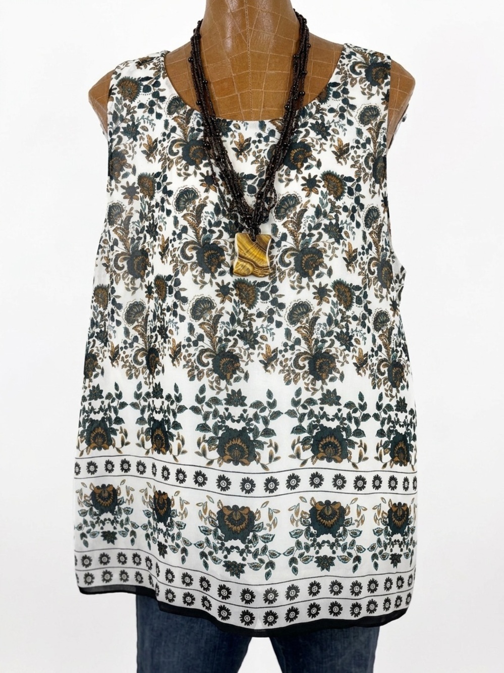 Christopher and Banks Floral Sleeveless Blouse Size XL NWT